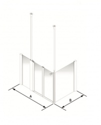 Larenco Corner Half Height Shower Enclosure Bi-fold Door with Side and Return Panel